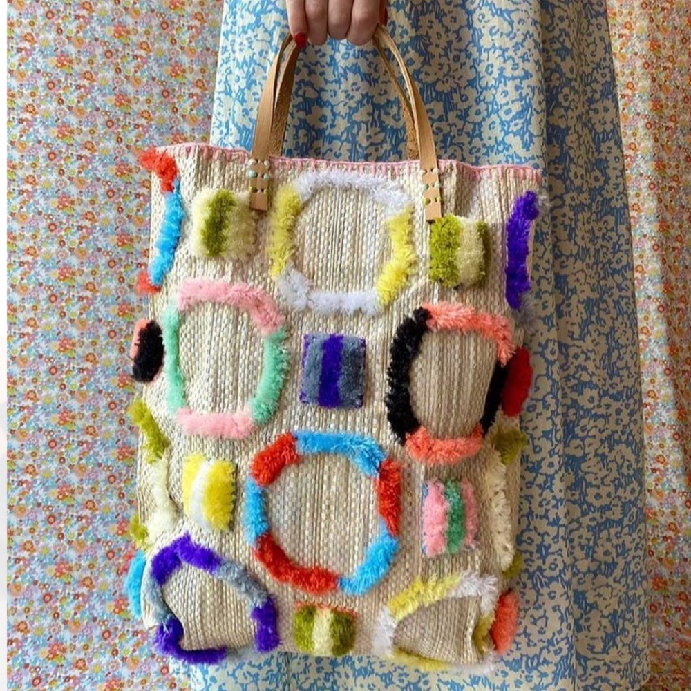 Enshallah Recycled Circle Patchwork Colorful Boho… - image 1